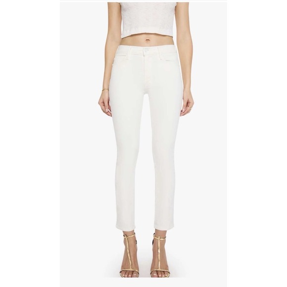 MOTHER Denim - MOTHER The Mid Rise Dazzler Ankle Fairest Of Them All White Straight Jeans sz 34